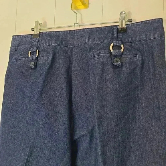 Larry Levine Trouser Jeans Buckle Detail straight Leg Size 16 - Picture 8 of 8